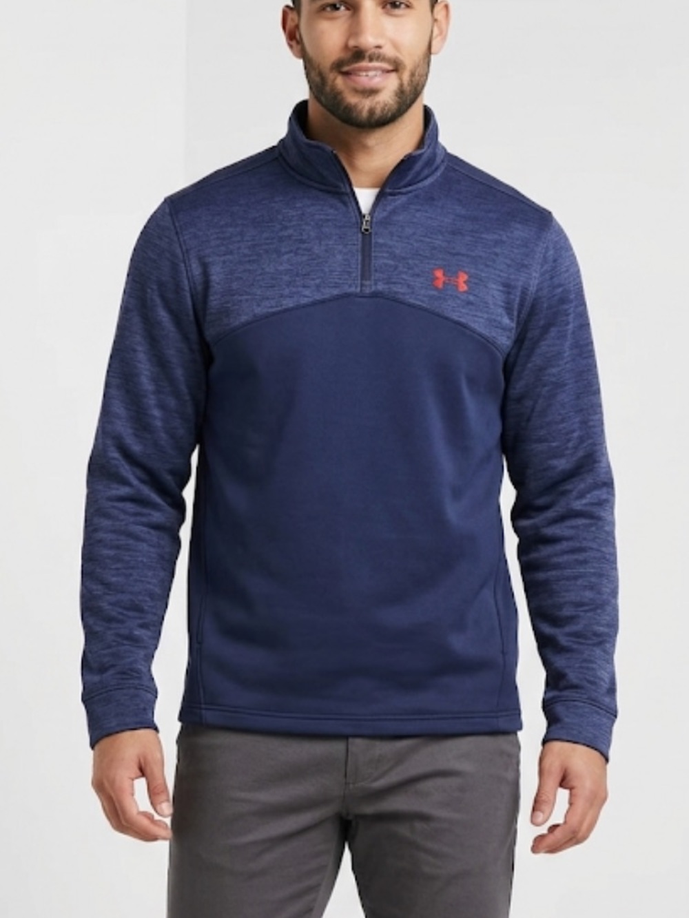 Under Armour Navy Fleece Quarter-Zip Performance Pullover